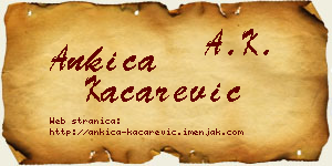 Ankica Kačarević vizit kartica